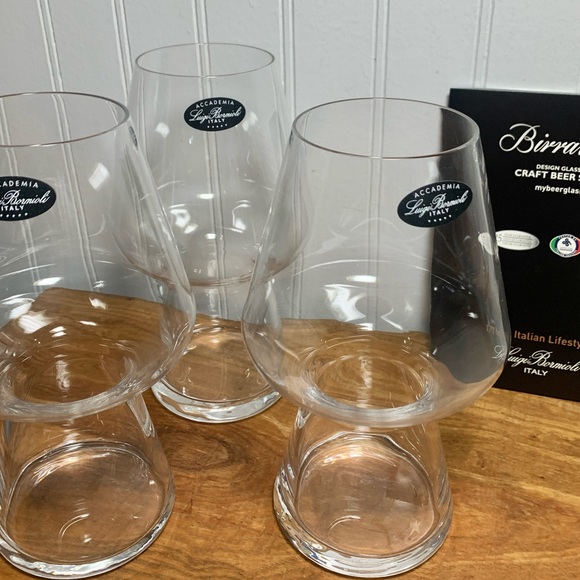 Set of 4 Luigi Bormioli Crystal Italian Beer Steins Glasses - Picture 3 of 4